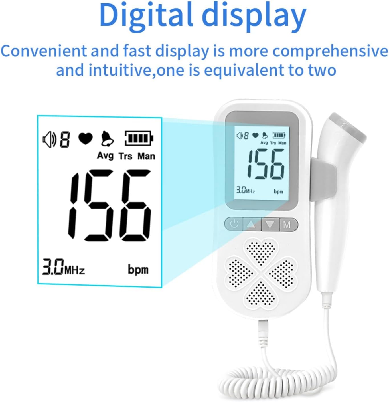 Mini Doppler, Used to Detect and Display Fetal Heart Rate
